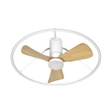 Ventilador de techo Fabrilamp Oporto LED blanco haya 3 palas motor DC 3000-6000K Ø84cm 56W — vista 3