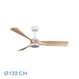 Ventilador de techo Fabrilamp Oriente LED blanco haya 3 palas motor DC 3000-6500K Ø132cm 26W — vista 1