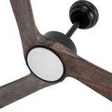 Ventilador de techo Fabrilamp Orinoco LED negro roble 3 palas motor DC 3000-6500K Ø107cm 24W — vista 3