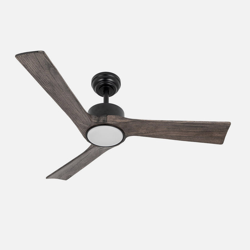 Ventilador de techo Fabrilamp Orinoco LED negro roble 3 palas motor DC 3000-6500K Ø107cm 24W — vista 2