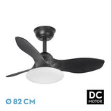 Ventilador de techo Fabrilamp Paramo LED negro 3 palas motor DC Ø82cm 36W 207291309
