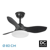 Ventilador de techo Fabrilamp Paramo LED negro 3 palas motor DC 3000-6000K Ø82cm 36W — vista 1
