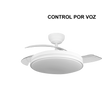 Ventilador de techo retráctil Fabrilamp Parlatore LED blanco 3 palas motor DC 3000-6500K Ø107cm 60W — vista 1