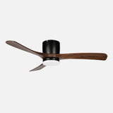 Ventilador de techo Fabrilamp Paterna LED negro roble 3 palas motor DC 3000-6500K Ø117cm 18W — vista 1