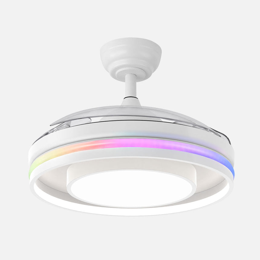 Ventilador de techo retráctil Fabrilamp Pitufo LED blanco 3 palas motor DC 3000-6500K Ø107cm 57W — vista 4