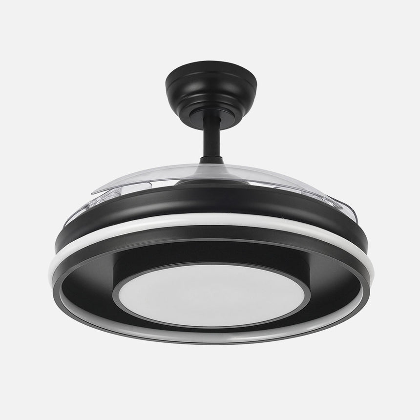 Ventilador de techo retráctil Fabrilamp Pitufo LED negro 3 palas motor DC 3000-6500K Ø107cm 57W — vista 2