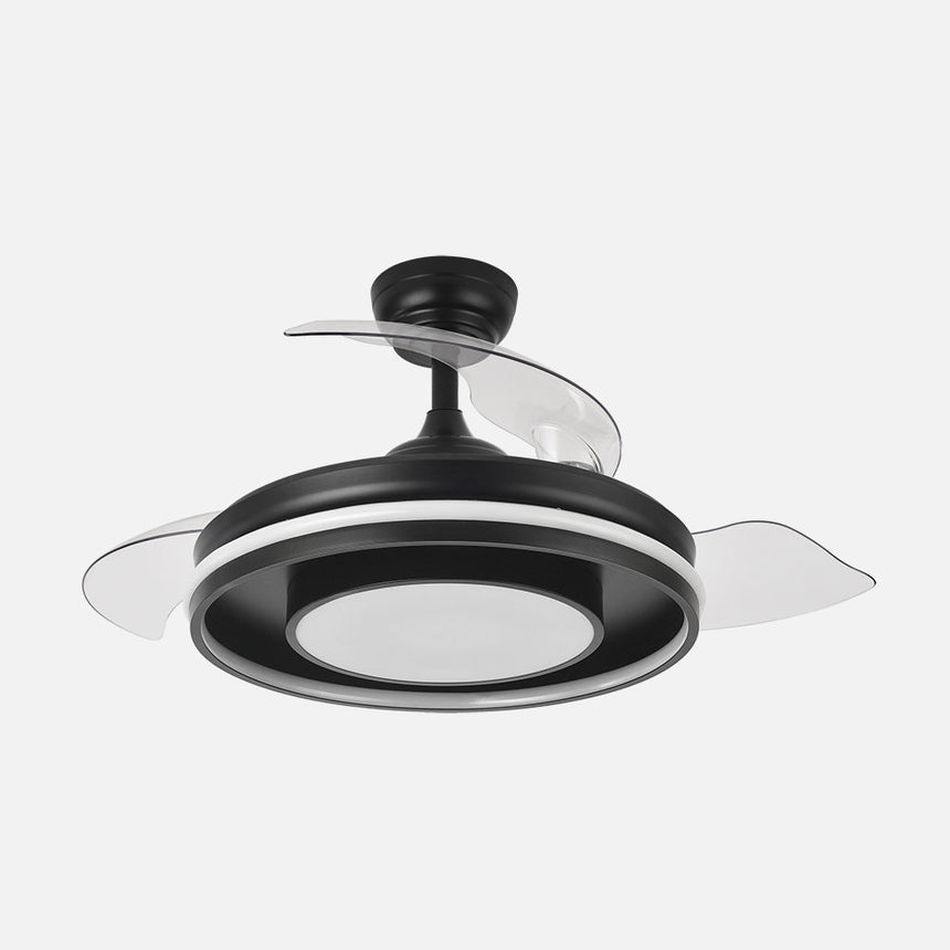 Ventilador de techo retráctil Fabrilamp Pitufo LED negro 3 palas motor DC 3000-6500K Ø107cm 57W — vista 1