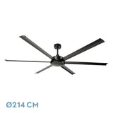 Ventilador de techo Fabrilamp Sanson negro 6 palas motor DC Ø214cm — vista 1
