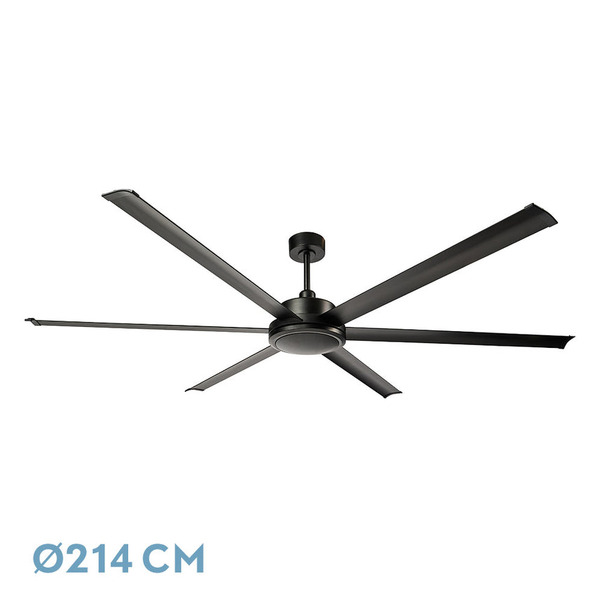 Ventilador de techo Fabrilamp Sanson negro 6 palas motor DC Ø214cm — vista 1