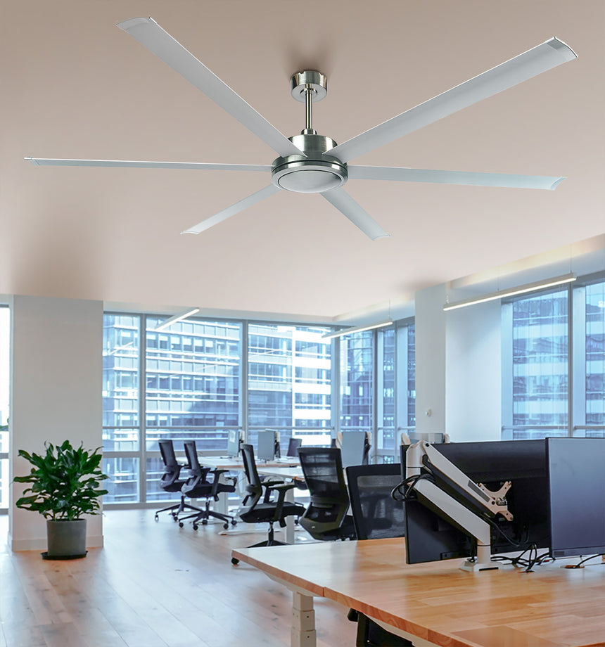 Ventilador de techo Fabrilamp Sanson níquel plata 6 palas motor DC Ø305cm — vista 1