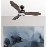 Ventilador de techo Fabrilamp Segre LED negro roble 3 palas motor DC Ø107cm 24W 209191364