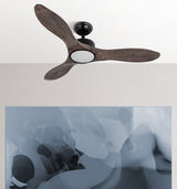 Ventilador de techo Fabrilamp Segre LED negro roble 3 palas motor DC 3000-6500K Ø107cm 24W — vista 1