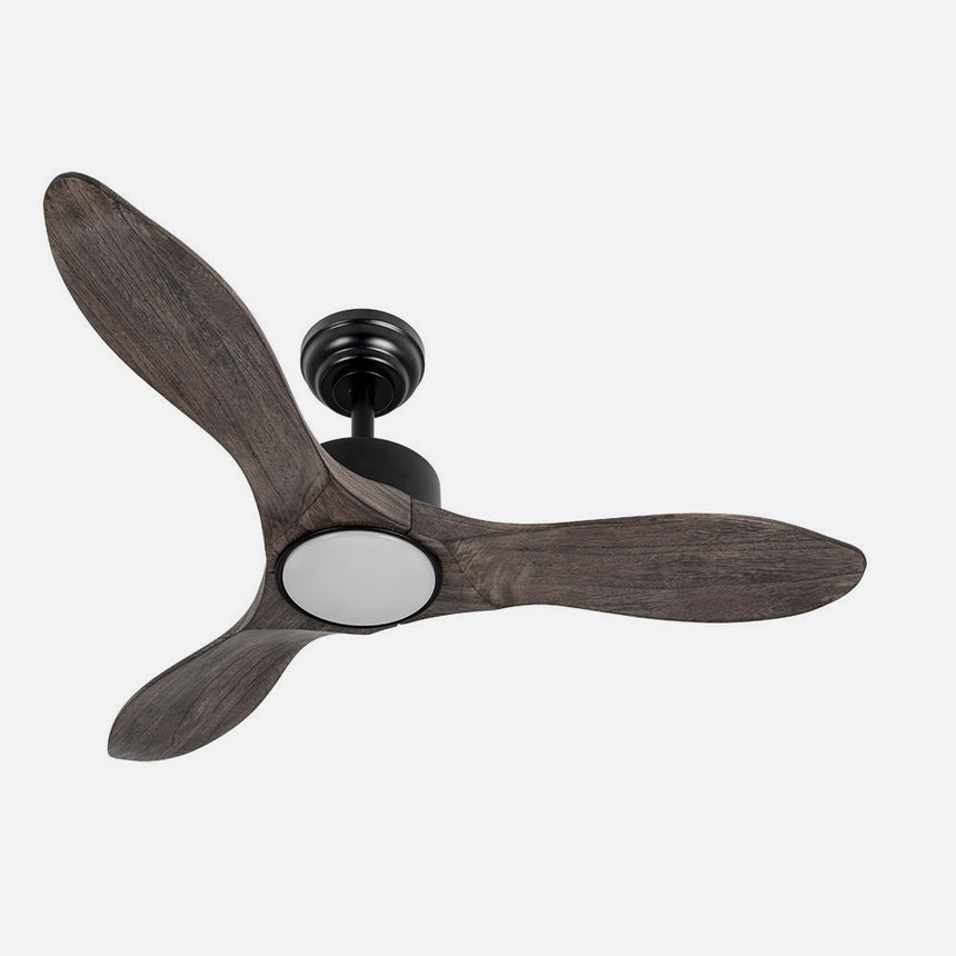 Ventilador de techo Fabrilamp Segre LED negro roble 3 palas motor DC 3000-6500K Ø107cm 24W — vista 2