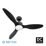 Ventilador de techo Fabrilamp Serpa LED negro 3 palas motor DC Ø107cm 24W 209491309