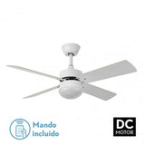 Fabrilamp Sofia Ventilador Dc 2xe27 Blanco 4 Aspas Rev.Blanca/haya 40x107d C/remoto Temporizador 175992401