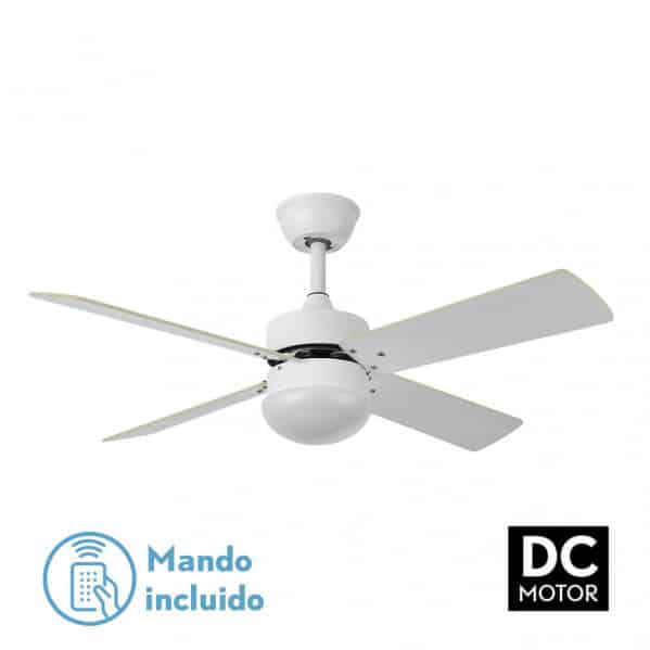 Fabrilamp Sofia Ventilador Dc 2xe27 Blanco 4 Aspas Rev.Blanca/haya 40x107d C/remoto Temporizador 175992401