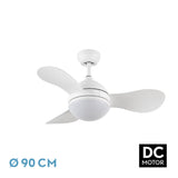 Ventilador de techo Fabrilamp Solido LED blanco 3 palas motor DC 3000-6500K Ø91cm 24W — vista 1
