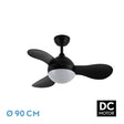 Ventilador de techo Fabrilamp Solido LED negro 3 palas motor DC 3000-6500K Ø91cm 24W — vista 1