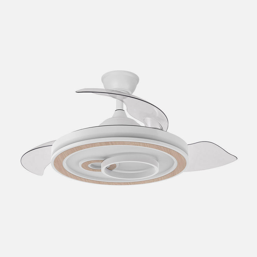 Ventilador de techo retráctil Fabrilamp Sultan LED blanco haya 3 palas motor DC 3000-6500K Ø107cm — vista 2