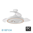 Ventilador de techo retráctil Fabrilamp Sultan LED blanco haya 3 palas motor DC 3000-6500K Ø107cm — vista 1