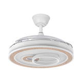 Ventilador de techo retráctil Fabrilamp Sultan LED blanco haya 3 palas motor DC 3000-6500K Ø107cm — vista 4