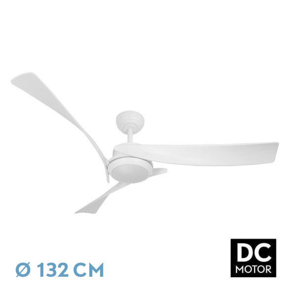 Ventilador de techo Fabrilamp Tarento LED blanco 3 palas motor DC Ø132cm 24W 209691301