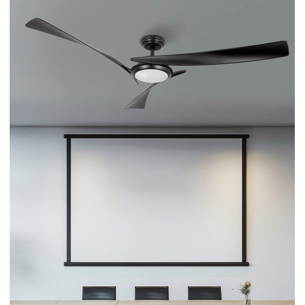 Ventilador de techo Fabrilamp Tarento LED negro 3 palas motor DC Ø132cm 24W 209691309