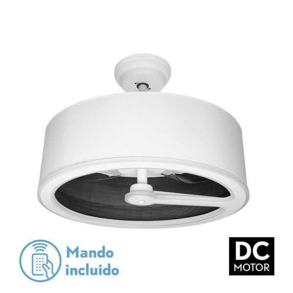Ventilador de techo con luz Fabrilamp Tatiana LED blanco madera negra 3 palas motor DC Ø62cm 110W 189191309