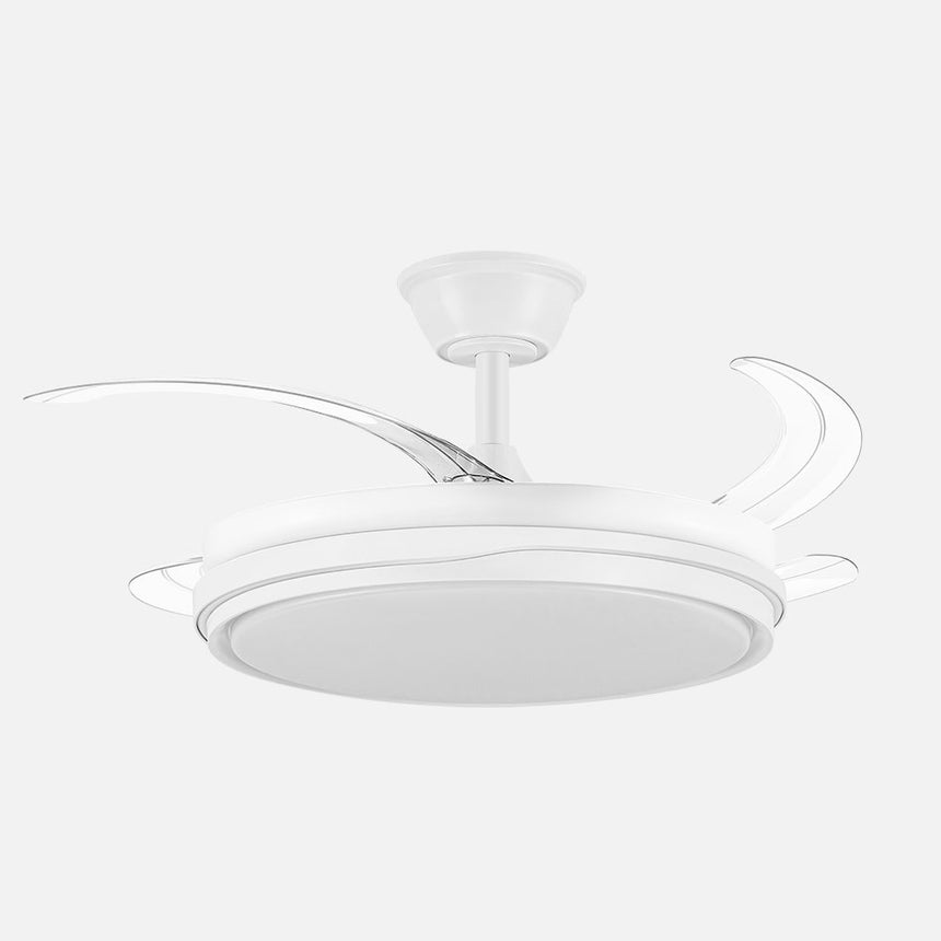 Ventilador de techo retráctil Fabrilamp Tempano LED blanco 4 palas motor DC 3000-6500K Ø106cm 59W — vista 1