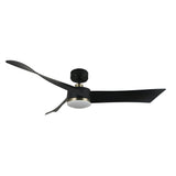 Ventilador de techo Fabrilamp Tempel LED negro cuero 3 palas motor DC 3000-6500K Ø132cm 26W — vista 4