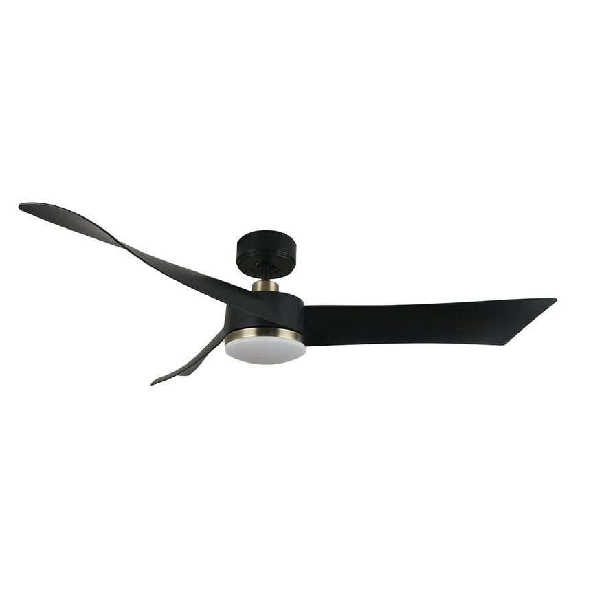 Ventilador de techo Fabrilamp Tempel LED negro cuero 3 palas motor DC 3000-6500K Ø132cm 26W — vista 4