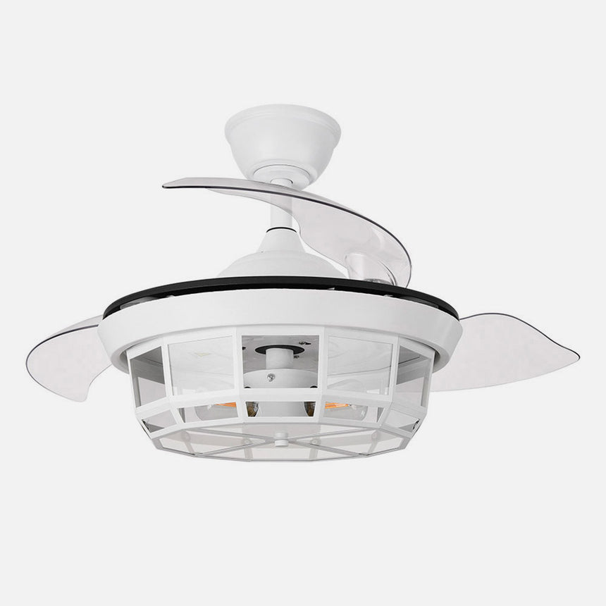 Ventilador de techo retráctil Fabrilamp Tornado LED blanco 3 palas motor DC Ø91cm — vista 2