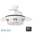 Ventilador de techo retráctil Fabrilamp Tornado LED blanco 3 palas motor DC Ø91cm — vista 1
