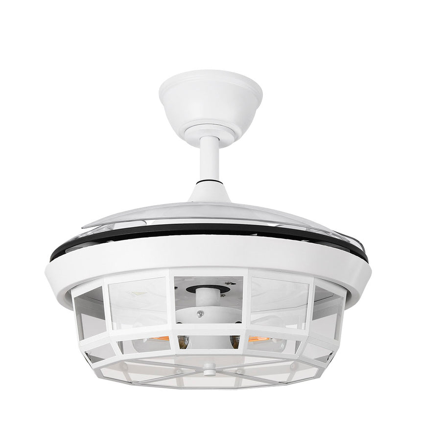 Ventilador de techo retráctil Fabrilamp Tornado LED blanco 3 palas motor DC Ø91cm — vista 3