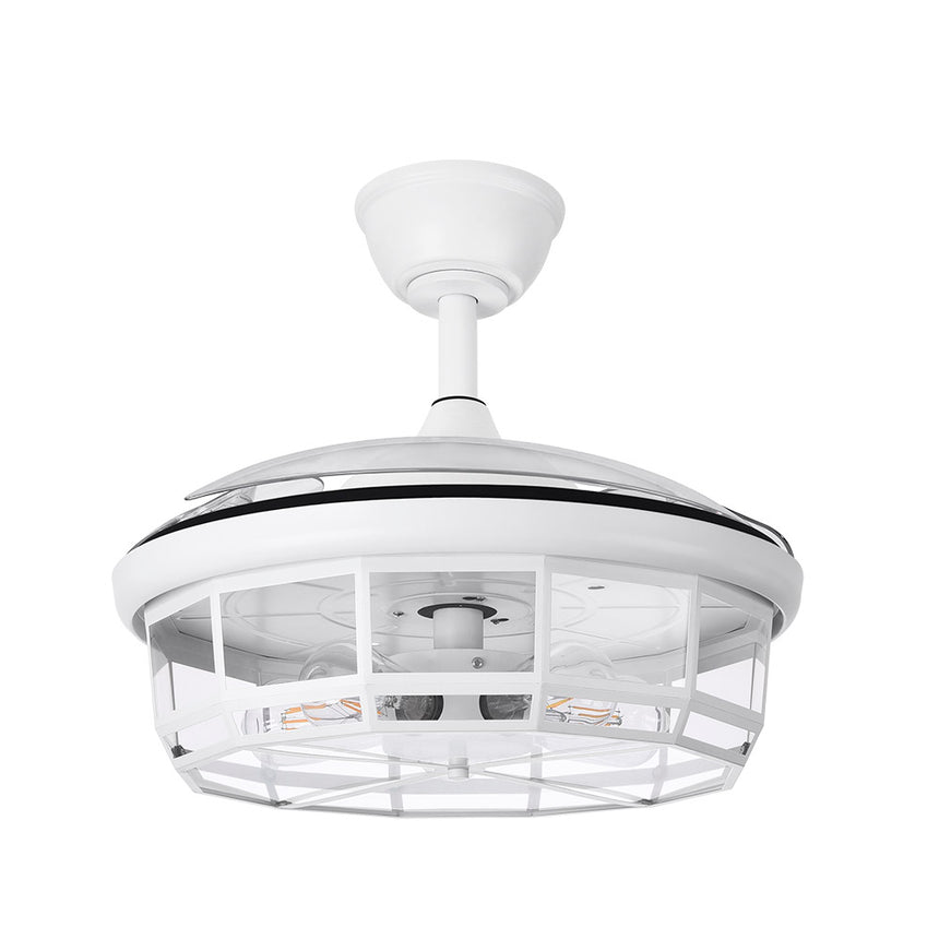 Ventilador de techo retráctil Fabrilamp Tornado LED blanco 3 palas motor DC Ø107cm — vista 3
