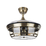 Ventilador de techo retráctil Fabrilamp Tornado LED cuero 3 palas motor DC Ø91cm — vista 3