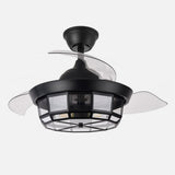 Ventilador de techo retráctil Fabrilamp Tornado LED negro 3 palas motor DC Ø91cm — vista 2