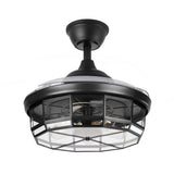 Ventilador de techo retráctil Fabrilamp Tornado LED negro 3 palas motor DC Ø107cm — vista 3