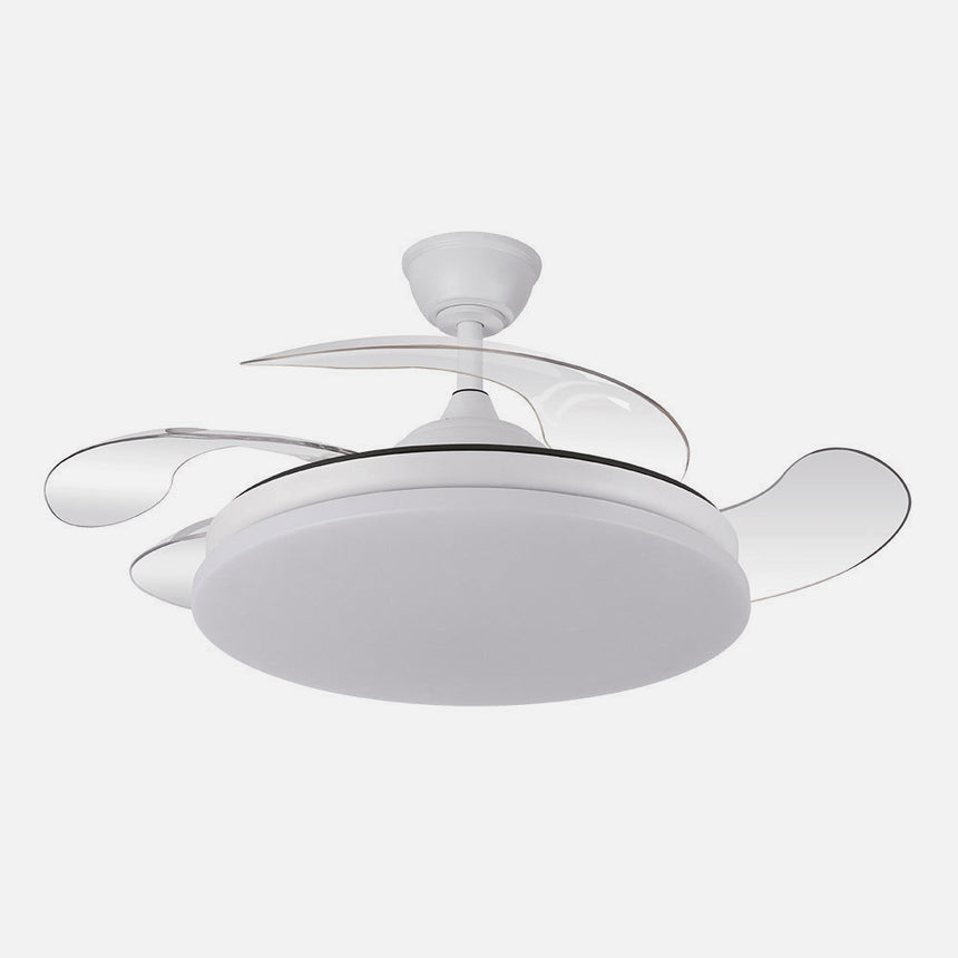 Ventilador de techo retráctil Fabrilamp Tridente LED blanco 4 palas motor DC 3000-6000K Ø107cm 59W — vista 2