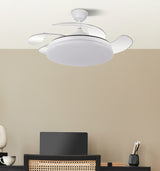 Ventilador de techo retráctil Fabrilamp Tridente LED blanco 4 palas motor DC 3000-6000K Ø107cm 59W — vista 4