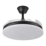 Ventilador de techo retráctil Fabrilamp Tridente LED negro 4 palas motor DC 3000-6000K Ø107cm 59W — vista 3
