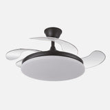 Ventilador de techo retráctil Fabrilamp Tridente LED negro 4 palas motor DC 3000-6000K Ø107cm 59W — vista 2