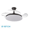 Ventilador de techo retráctil Fabrilamp Tridente LED negro 4 palas motor DC 3000-6000K Ø107cm 59W — vista 1