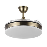 Ventilador de techo retráctil Fabrilamp Tridente LED cuero 4 palas motor DC 3000-6000K Ø91cm 59W — vista 3
