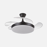Ventilador de techo retráctil Fabrilamp Tridente LED negro 4 palas motor DC 3000-6000K Ø91cm 59W — vista 2