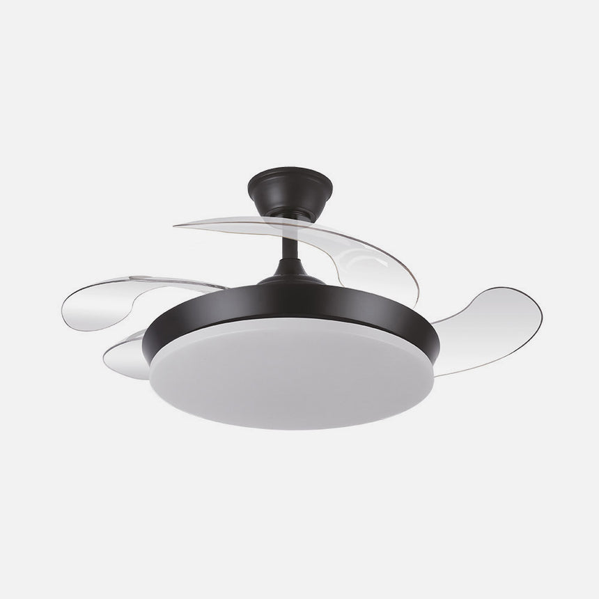 Ventilador de techo retráctil Fabrilamp Tridente LED negro 4 palas motor DC 3000-6000K Ø91cm 59W — vista 2