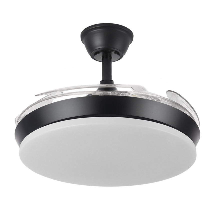 Ventilador de techo retráctil Fabrilamp Tridente LED negro 4 palas motor DC 3000-6000K Ø91cm 59W — vista 3