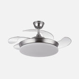 Ventilador de techo retráctil Fabrilamp Tridente LED níquel 4 palas motor DC 3000-6000K Ø91cm 59W — vista 2