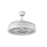 Ventilador de techo retráctil Fabrilamp Turia LED blanco 3 palas motor DC 3000-6000K Ø107cm 72W — vista 3
