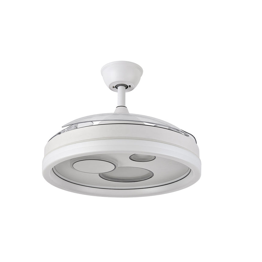 Ventilador de techo retráctil Fabrilamp Turia LED blanco 3 palas motor DC 3000-6000K Ø107cm 72W — vista 3